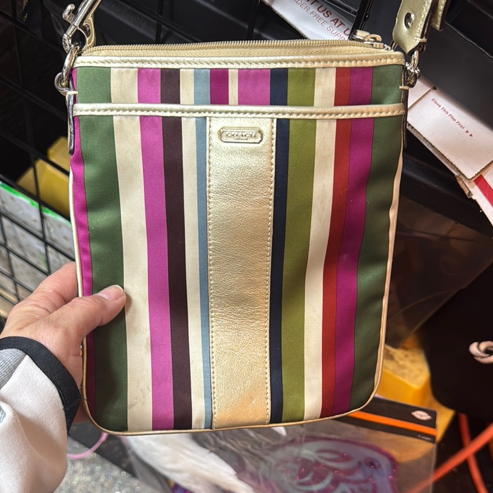 Coach Striped Crossbody Bag